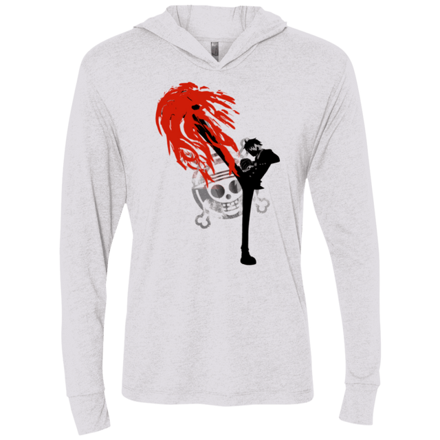 T-Shirts Heather White / X-Small Black leg 2 Triblend Long Sleeve Hoodie Tee