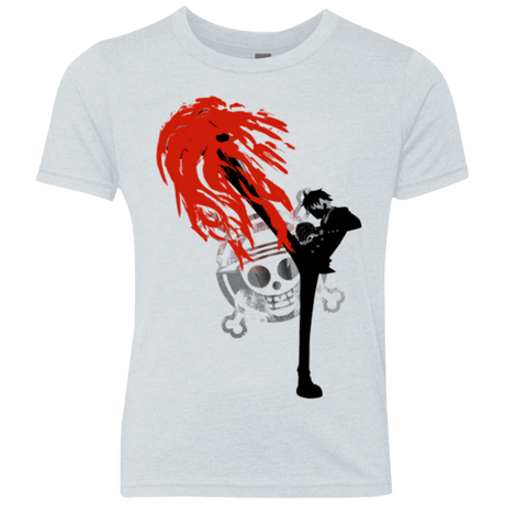 T-Shirts Heather White / YXS Black leg 2 Youth Triblend T-Shirt