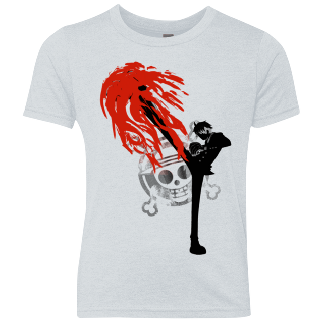 T-Shirts Heather White / YXS Black leg 2 Youth Triblend T-Shirt