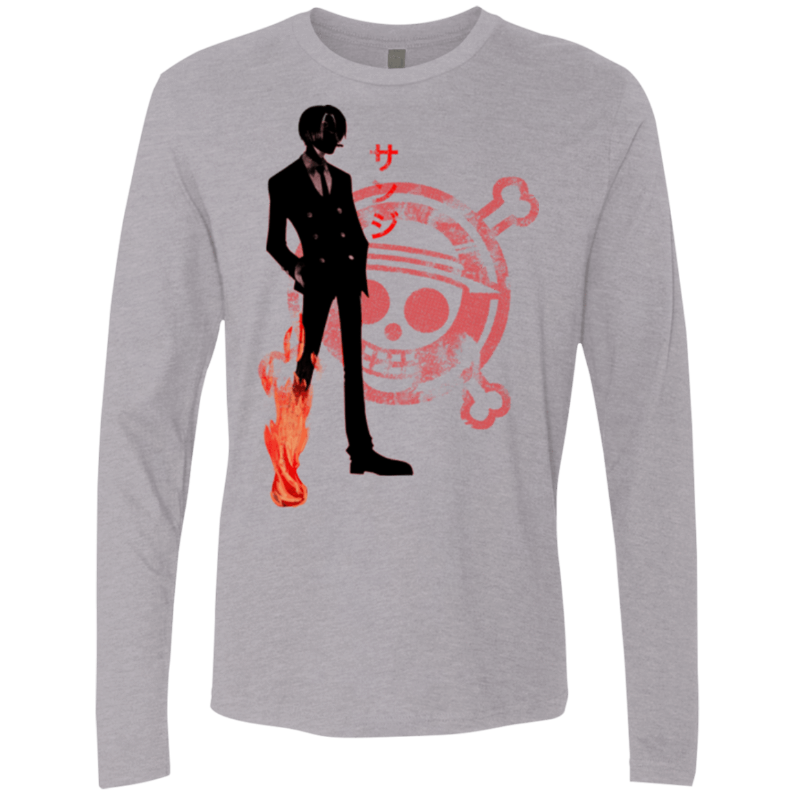 T-Shirts Heather Grey / Small Black leg Men's Premium Long Sleeve