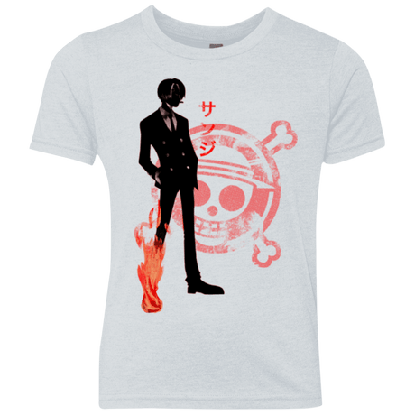 T-Shirts Heather White / YXS Black leg Youth Triblend T-Shirt