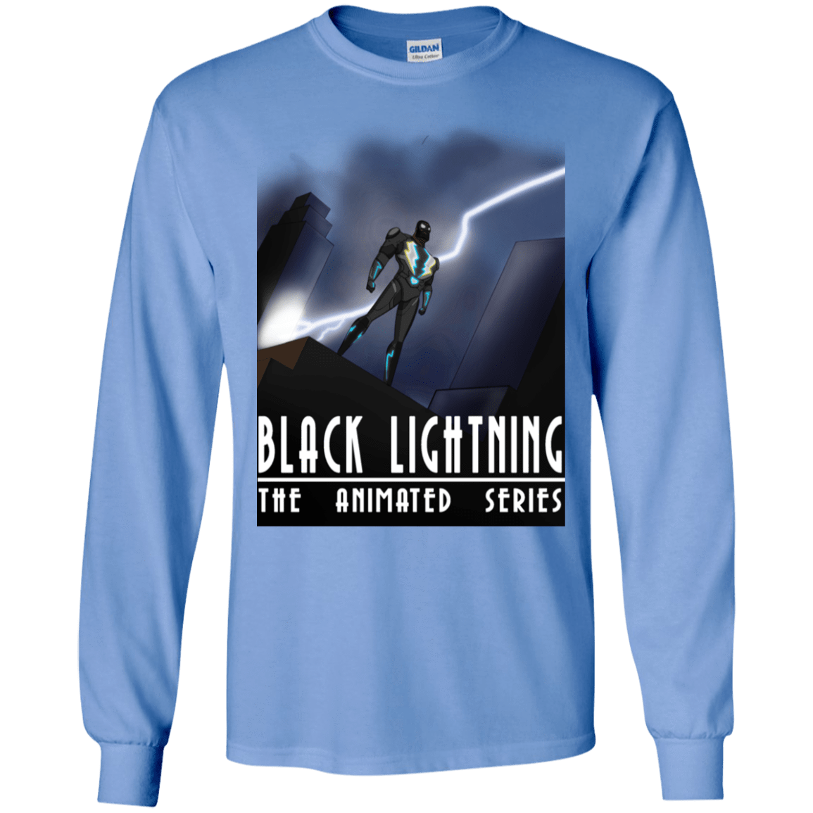 T-Shirts Carolina Blue / S Black Lightning Series Men's Long Sleeve T-Shirt