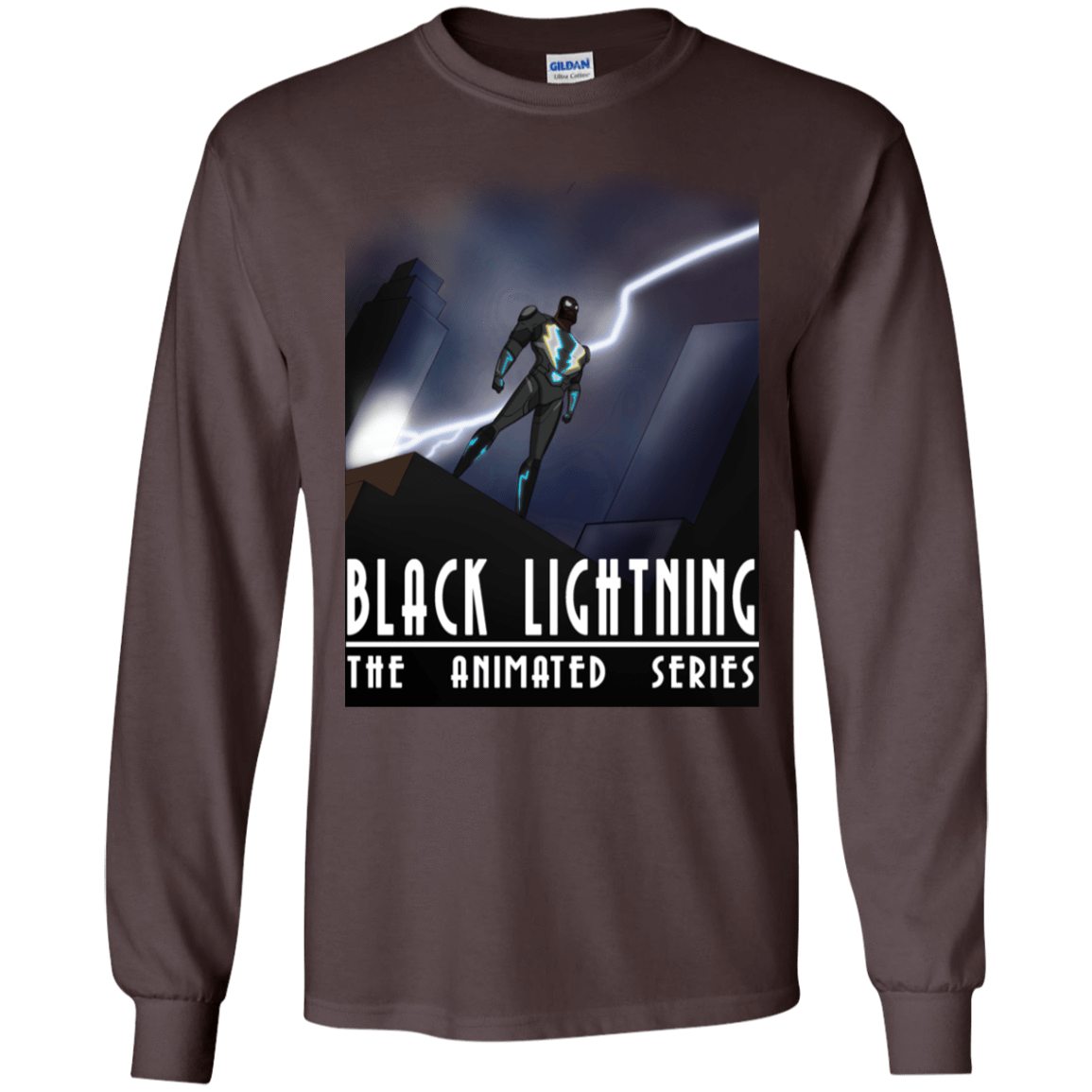 T-Shirts Dark Chocolate / S Black Lightning Series Men's Long Sleeve T-Shirt