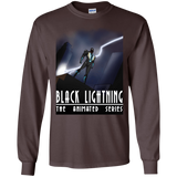 T-Shirts Dark Chocolate / S Black Lightning Series Men's Long Sleeve T-Shirt