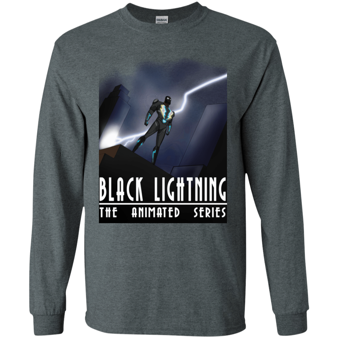 T-Shirts Dark Heather / S Black Lightning Series Men's Long Sleeve T-Shirt