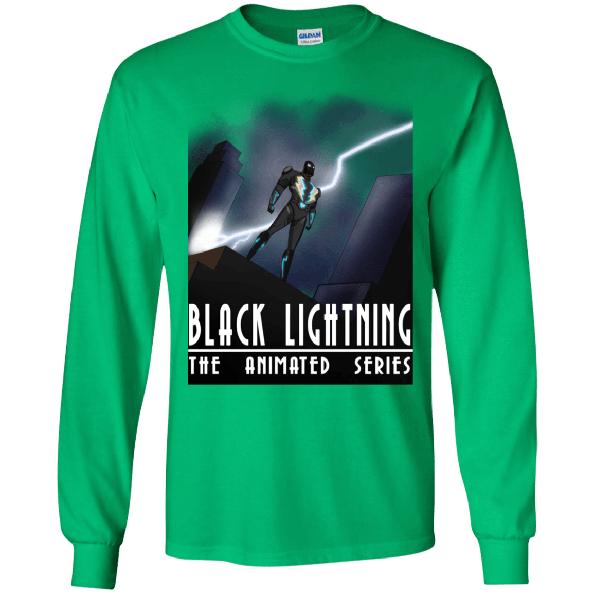 T-Shirts Irish Green / S Black Lightning Series Men's Long Sleeve T-Shirt