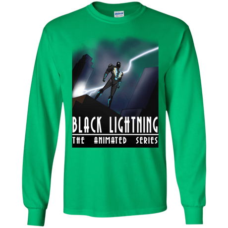 T-Shirts Irish Green / S Black Lightning Series Men's Long Sleeve T-Shirt