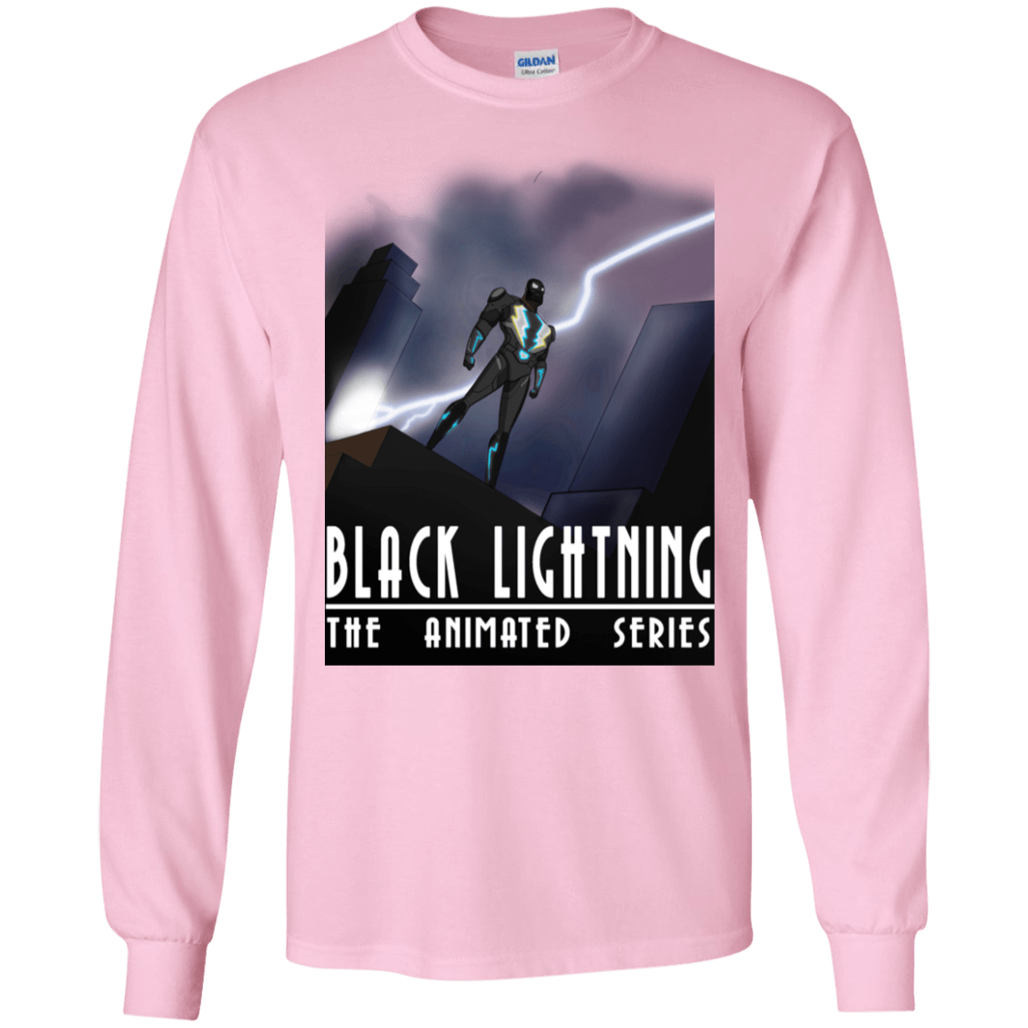 T-Shirts Light Pink / S Black Lightning Series Men's Long Sleeve T-Shirt