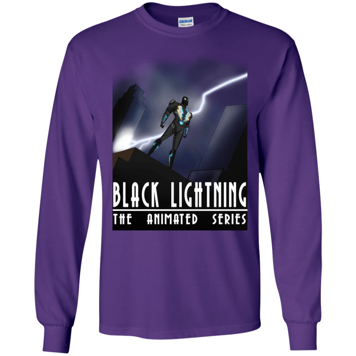 T-Shirts Purple / S Black Lightning Series Men's Long Sleeve T-Shirt