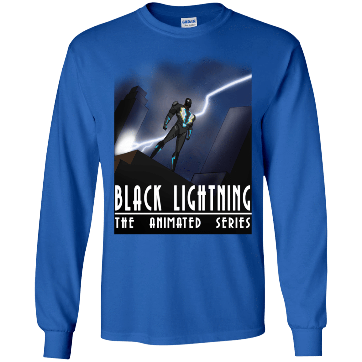 T-Shirts Royal / S Black Lightning Series Men's Long Sleeve T-Shirt