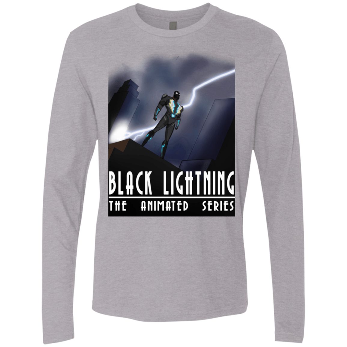 T-Shirts Heather Grey / S Black Lightning Series Men's Premium Long Sleeve