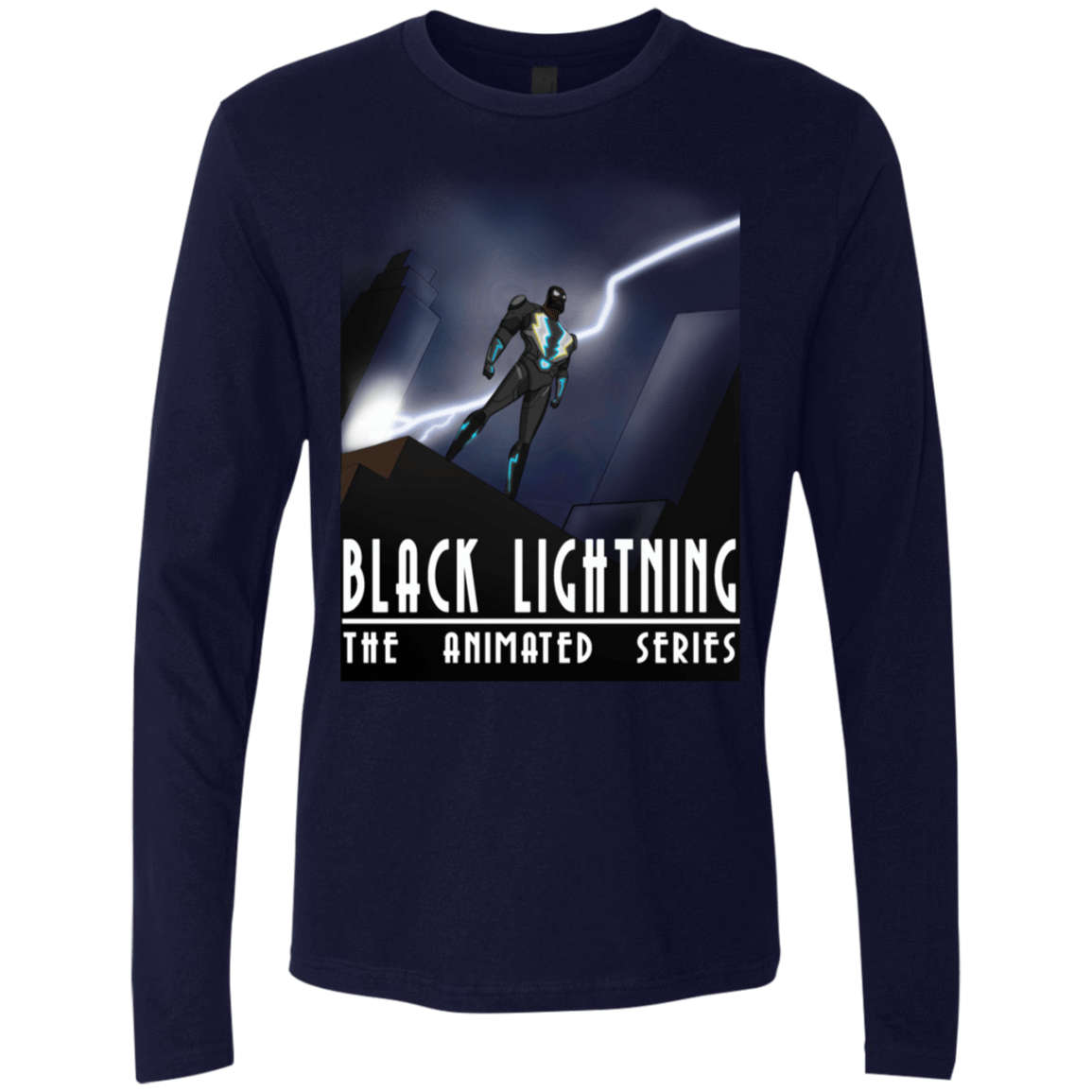 T-Shirts Midnight Navy / S Black Lightning Series Men's Premium Long Sleeve