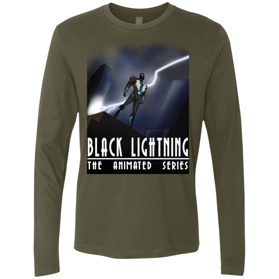 T-Shirts Military Green / S Black Lightning Series Men's Premium Long Sleeve