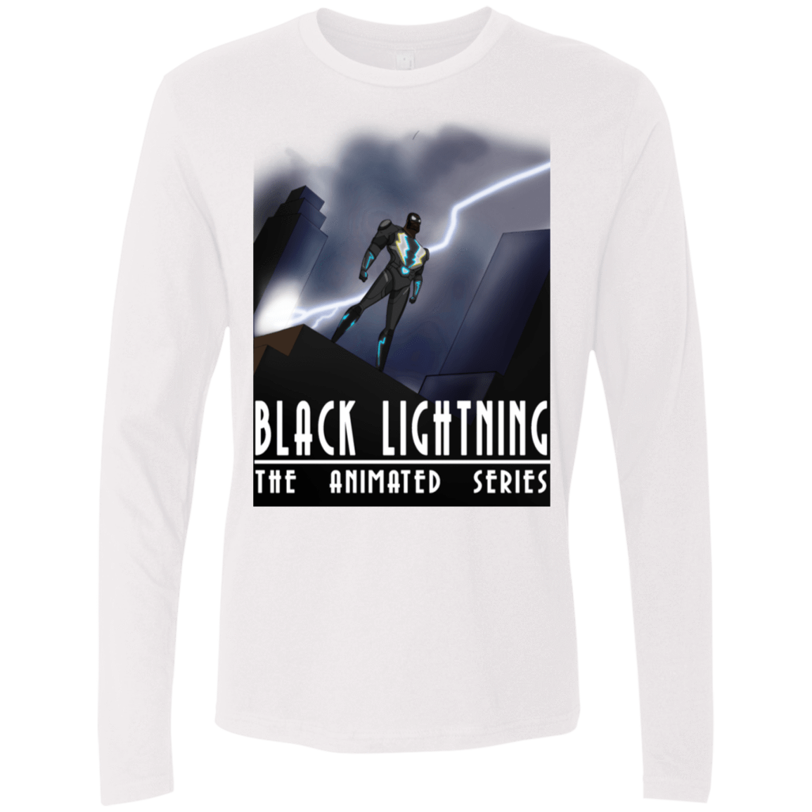 T-Shirts White / S Black Lightning Series Men's Premium Long Sleeve