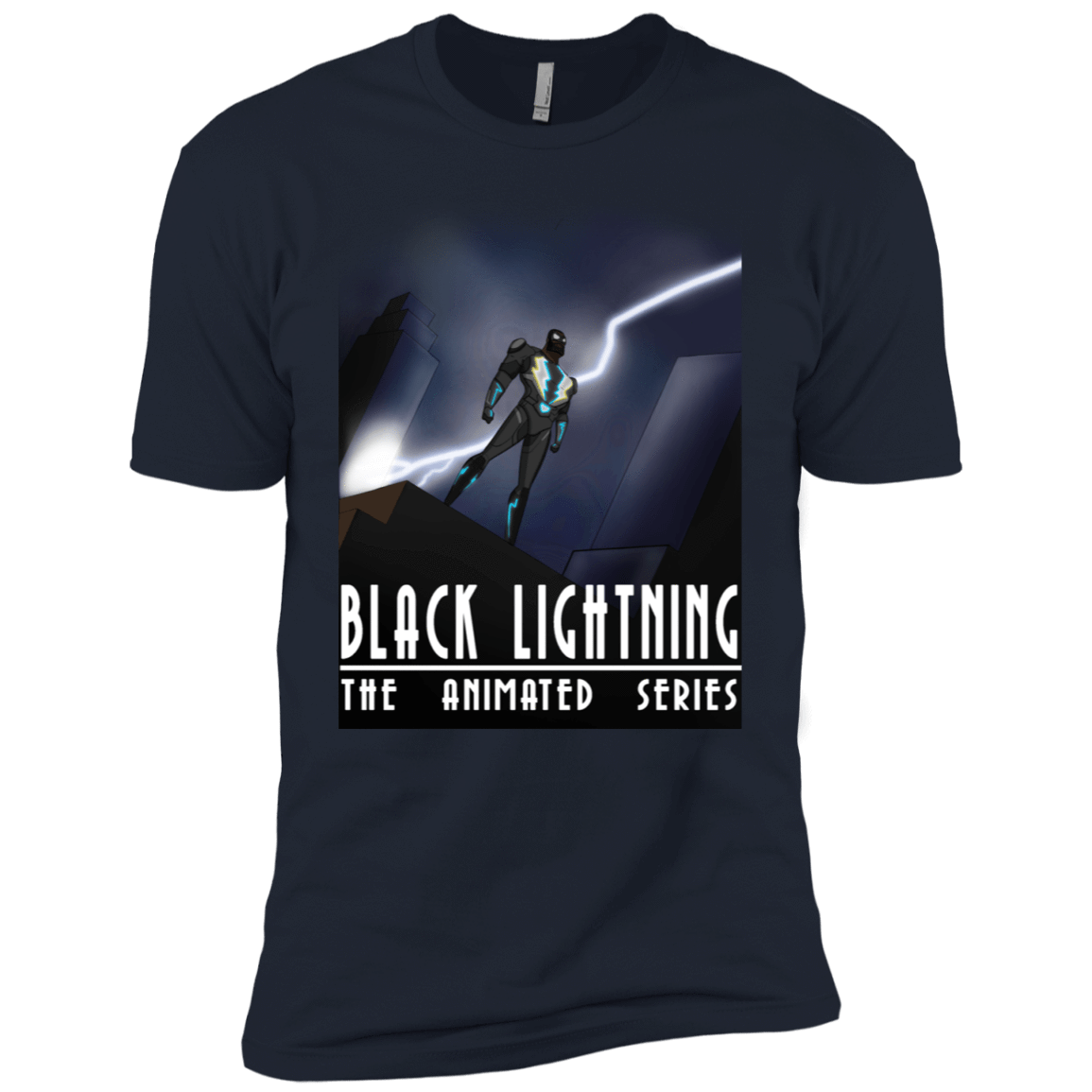 T-Shirts Midnight Navy / X-Small Black Lightning Series Men's Premium T-Shirt