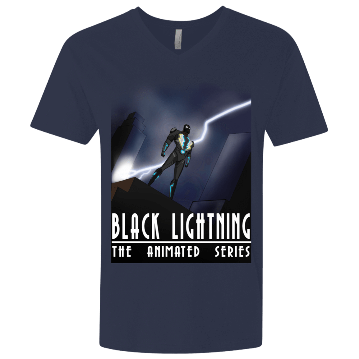 T-Shirts Midnight Navy / X-Small Black Lightning Series Men's Premium V-Neck