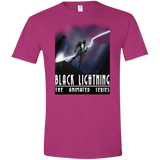 T-Shirts Antique Heliconia / S Black Lightning Series Men's Semi-Fitted Softstyle