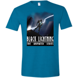T-Shirts Antique Sapphire / S Black Lightning Series Men's Semi-Fitted Softstyle