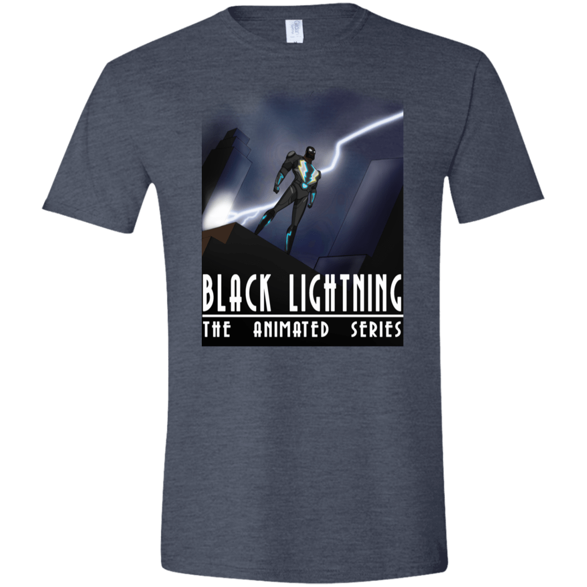 T-Shirts Heather Navy / S Black Lightning Series Men's Semi-Fitted Softstyle