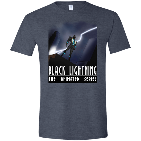 T-Shirts Heather Navy / S Black Lightning Series Men's Semi-Fitted Softstyle