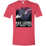 T-Shirts Heather Red / S Black Lightning Series Men's Semi-Fitted Softstyle