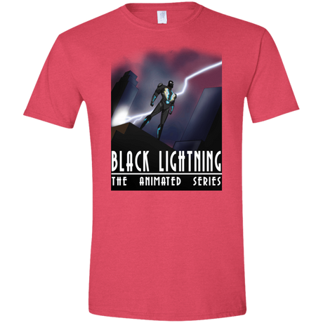 T-Shirts Heather Red / S Black Lightning Series Men's Semi-Fitted Softstyle
