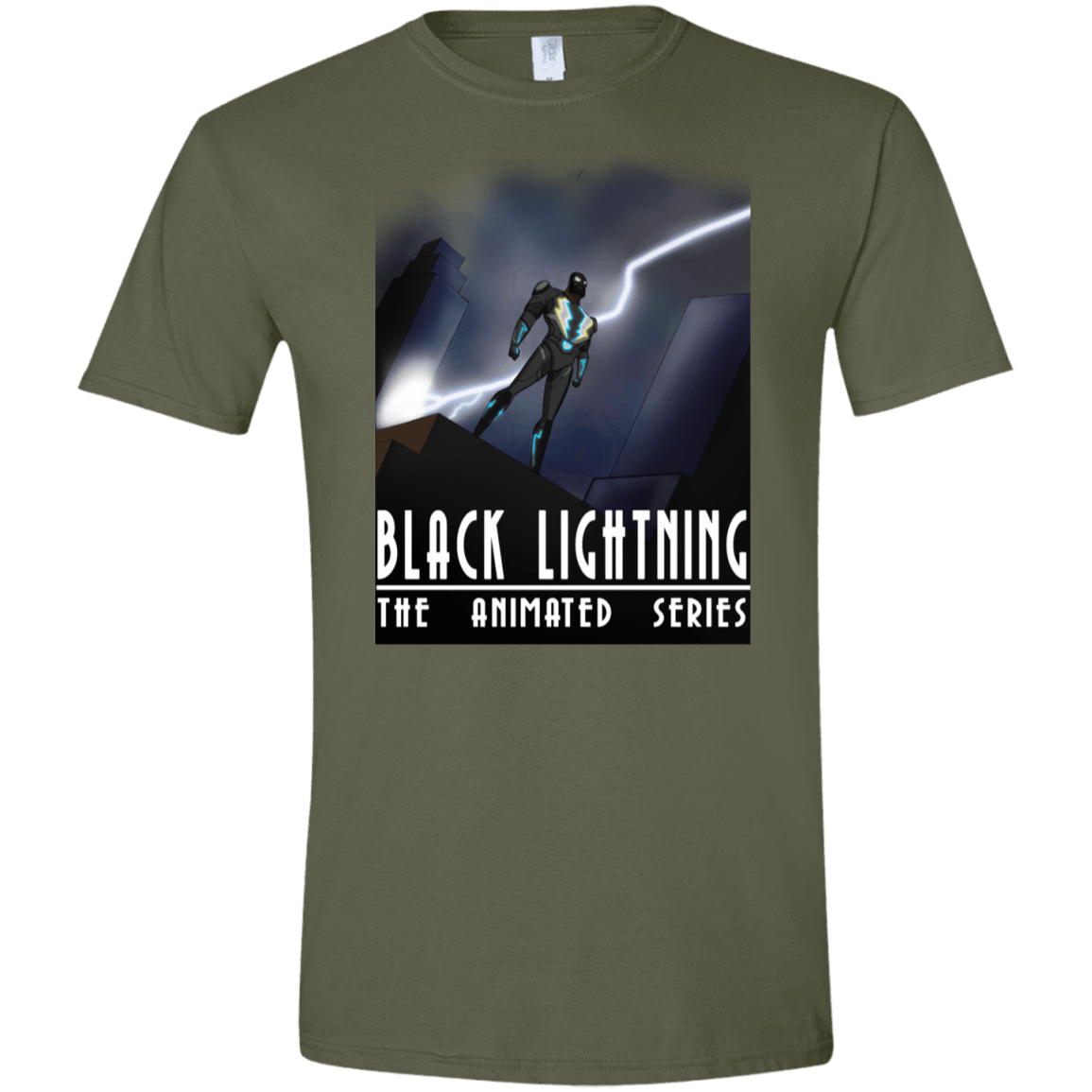 T-Shirts Military Green / S Black Lightning Series Men's Semi-Fitted Softstyle