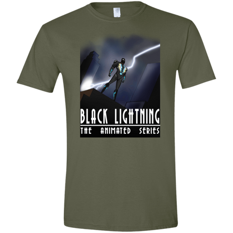 T-Shirts Military Green / S Black Lightning Series Men's Semi-Fitted Softstyle