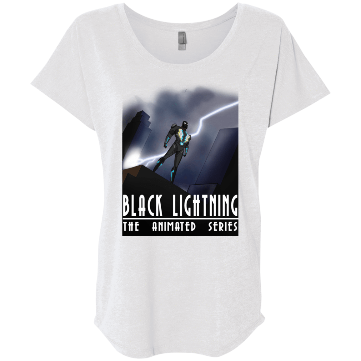 T-Shirts Heather White / X-Small Black Lightning Series Triblend Dolman Sleeve