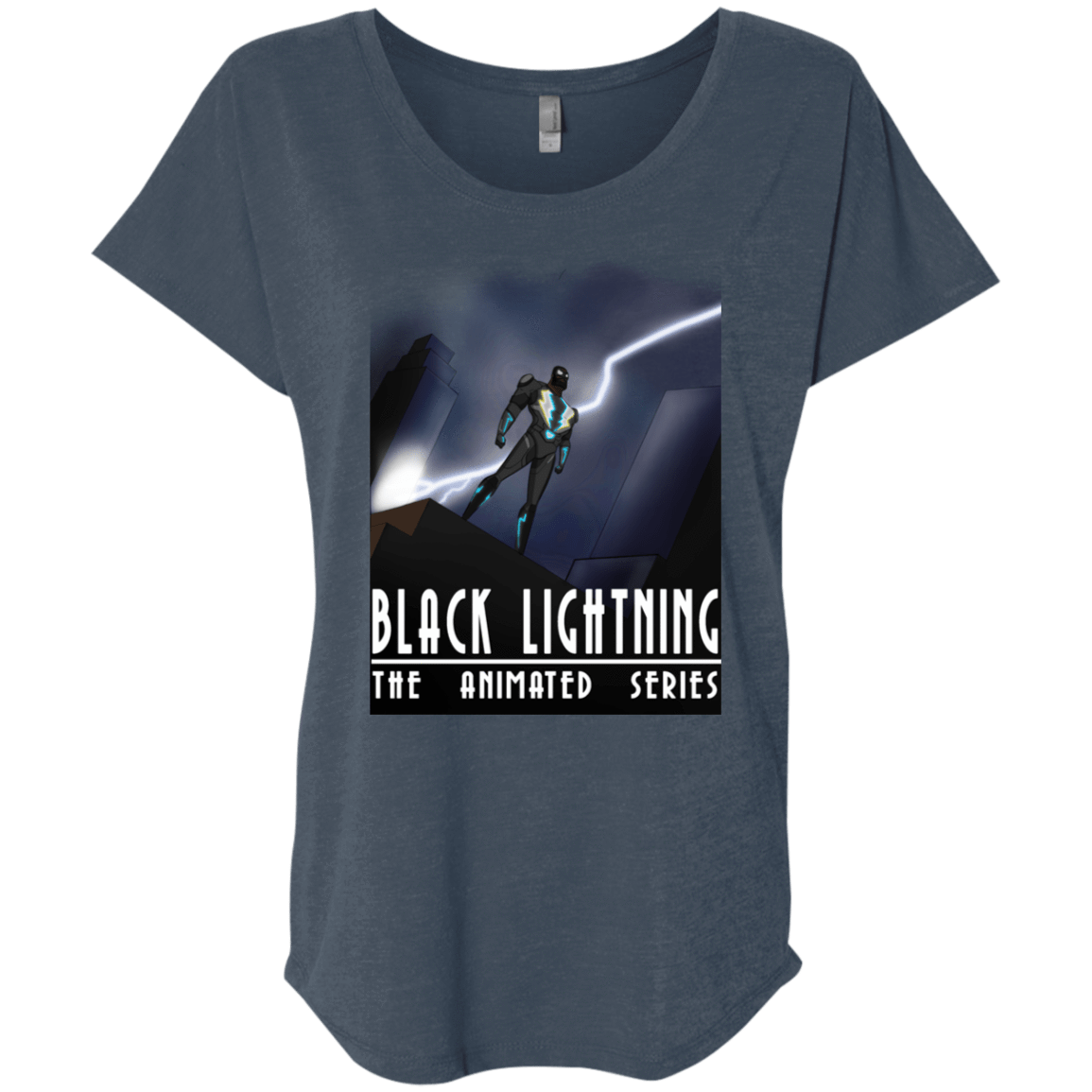 T-Shirts Indigo / X-Small Black Lightning Series Triblend Dolman Sleeve