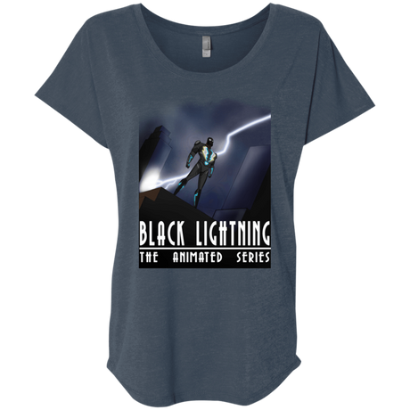 T-Shirts Indigo / X-Small Black Lightning Series Triblend Dolman Sleeve