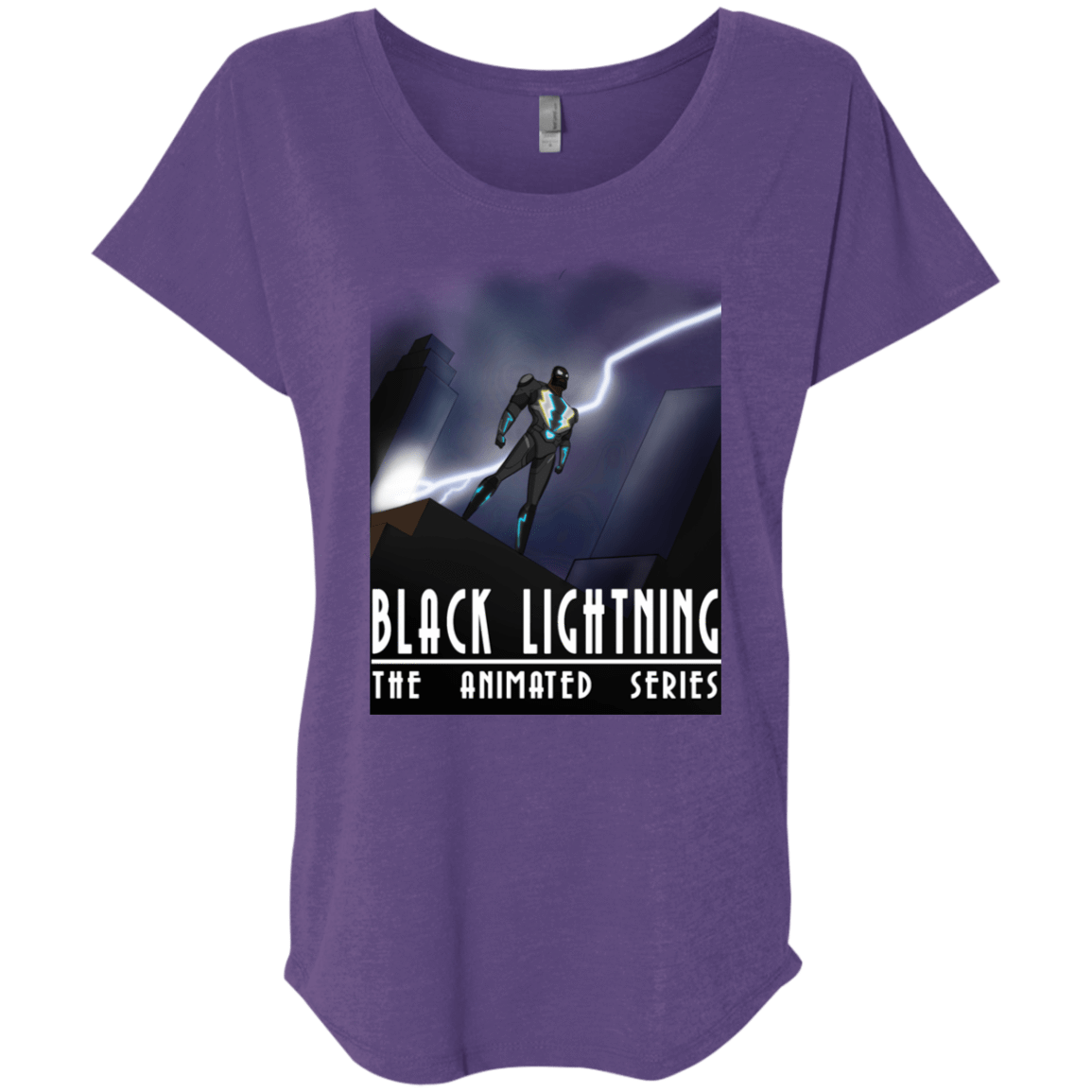 T-Shirts Purple Rush / X-Small Black Lightning Series Triblend Dolman Sleeve