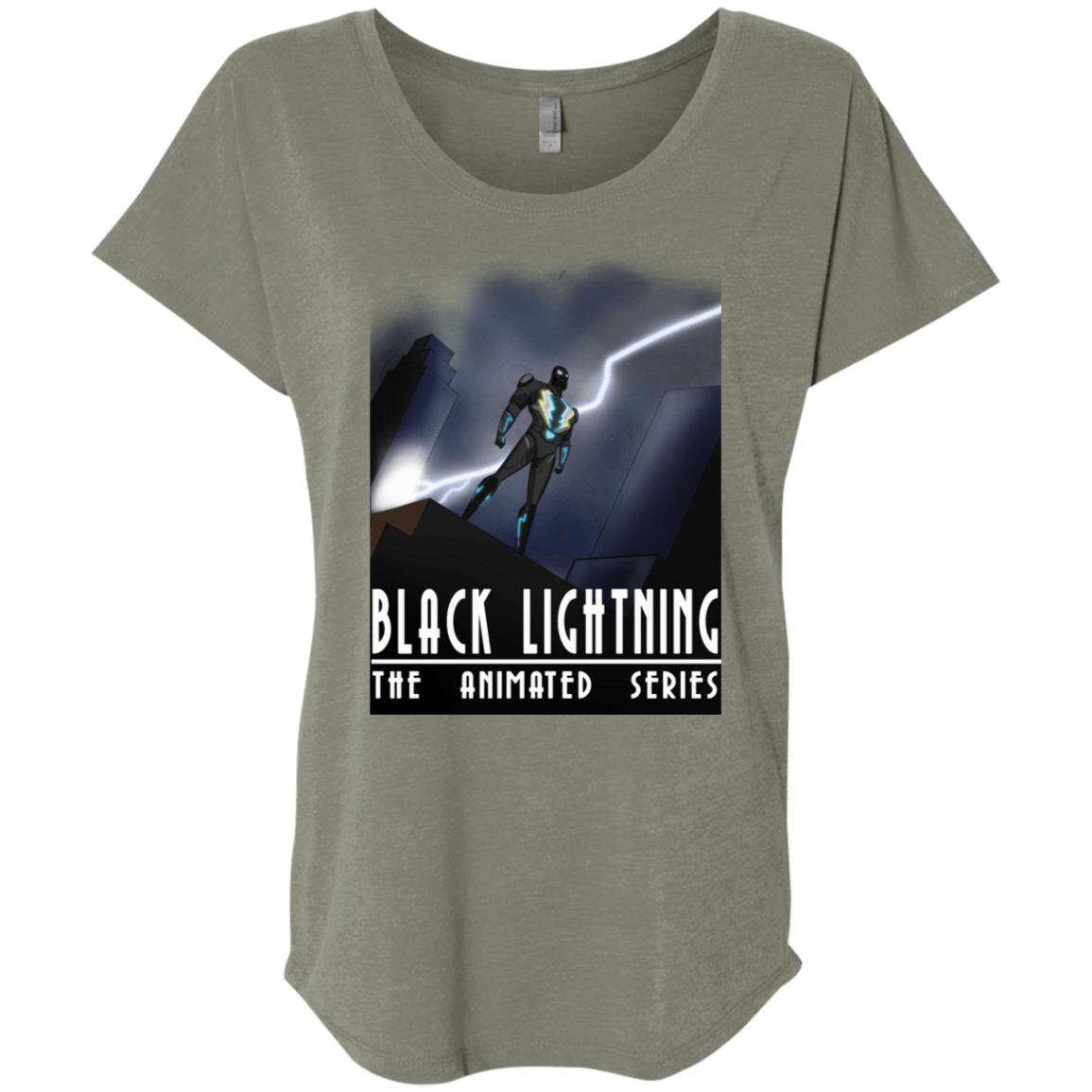 T-Shirts Venetian Grey / X-Small Black Lightning Series Triblend Dolman Sleeve