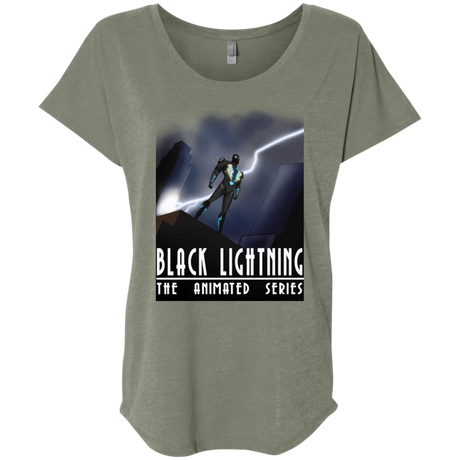 T-Shirts Venetian Grey / X-Small Black Lightning Series Triblend Dolman Sleeve