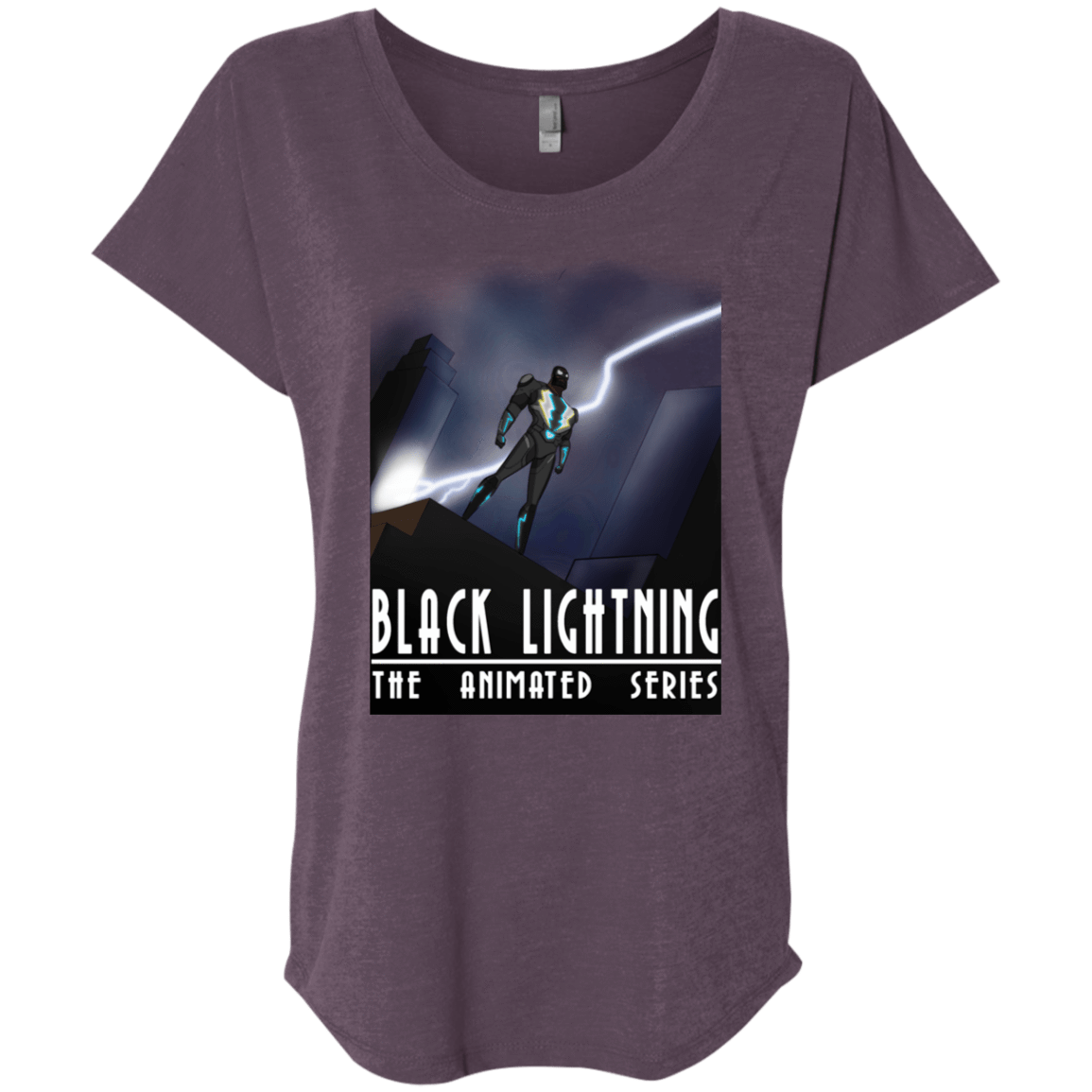 T-Shirts Vintage Purple / X-Small Black Lightning Series Triblend Dolman Sleeve