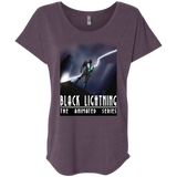 T-Shirts Vintage Purple / X-Small Black Lightning Series Triblend Dolman Sleeve