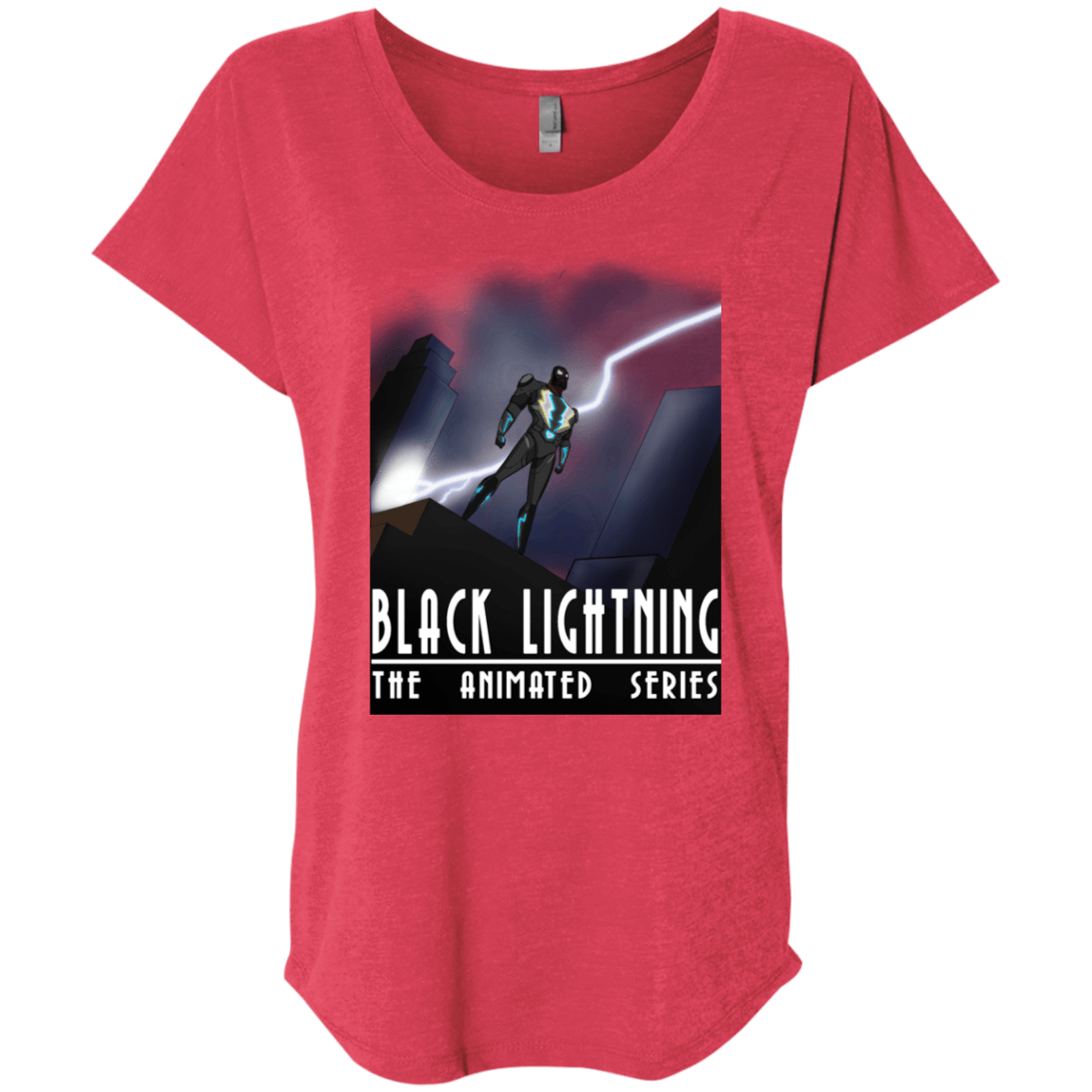 T-Shirts Vintage Red / X-Small Black Lightning Series Triblend Dolman Sleeve