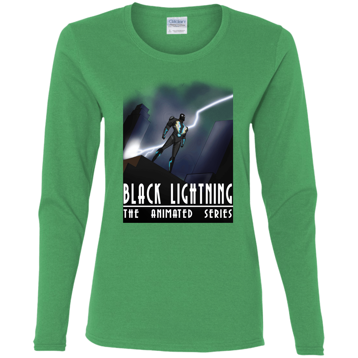 T-Shirts Irish Green / S Black Lightning Series Women's Long Sleeve T-Shirt