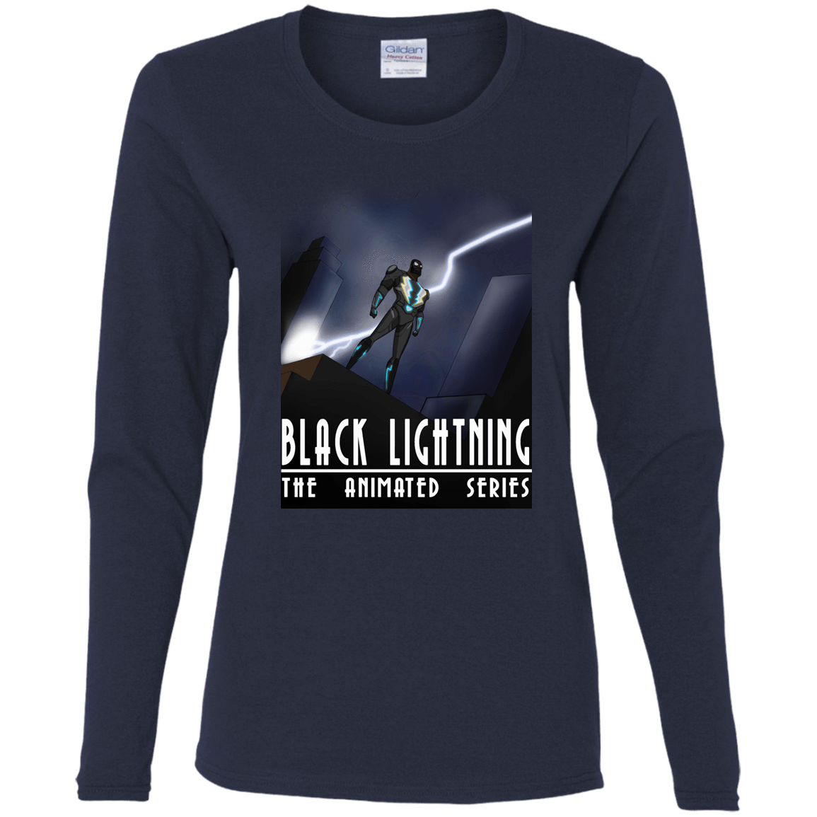 T-Shirts Navy / S Black Lightning Series Women's Long Sleeve T-Shirt