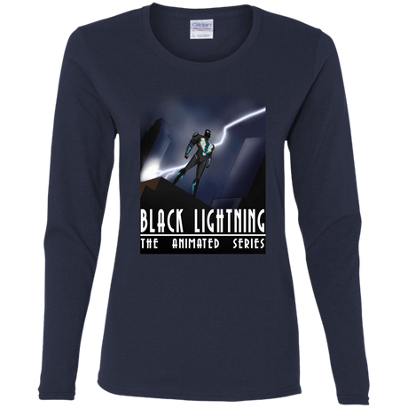 T-Shirts Navy / S Black Lightning Series Women's Long Sleeve T-Shirt