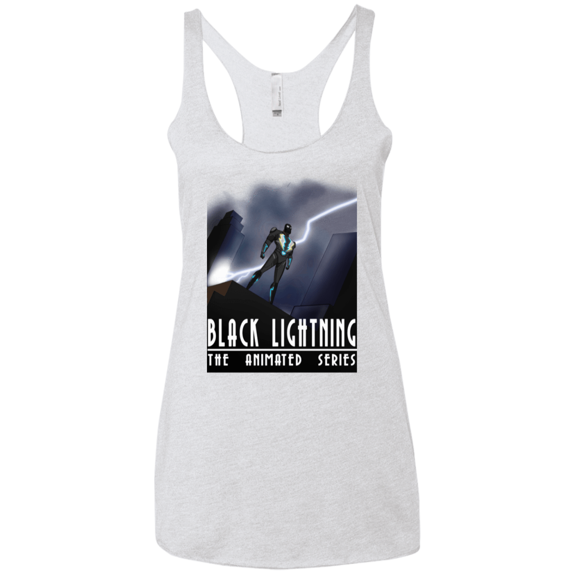 T-Shirts Heather White / X-Small Black Lightning Series Women's Triblend Racerback Tank