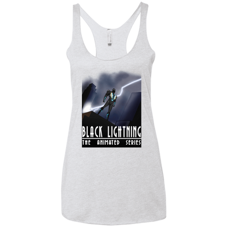 T-Shirts Heather White / X-Small Black Lightning Series Women's Triblend Racerback Tank