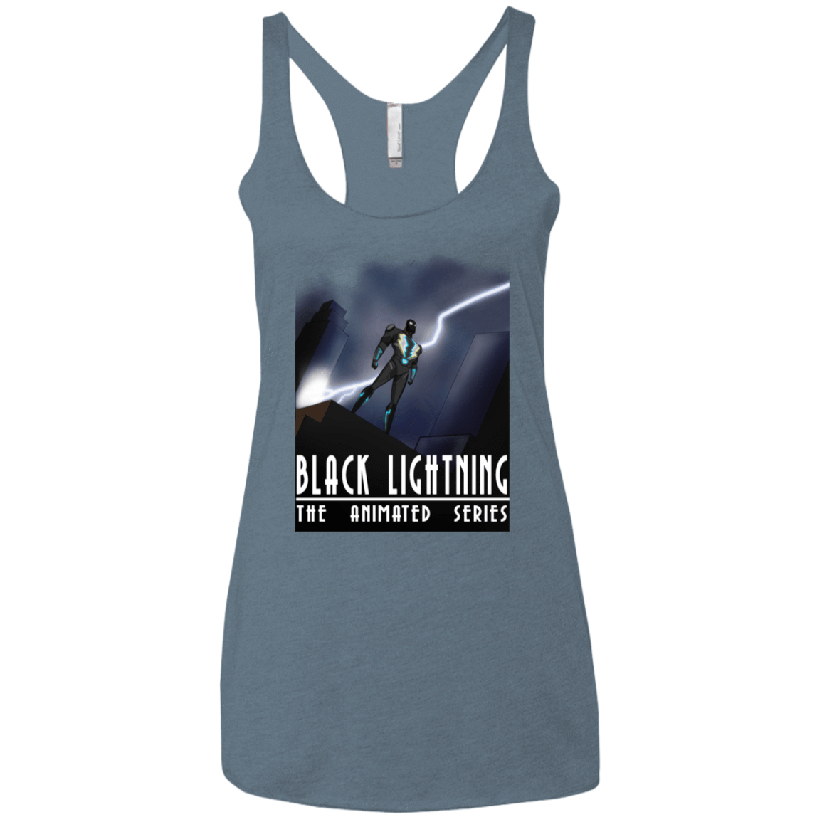 T-Shirts Indigo / X-Small Black Lightning Series Women's Triblend Racerback Tank