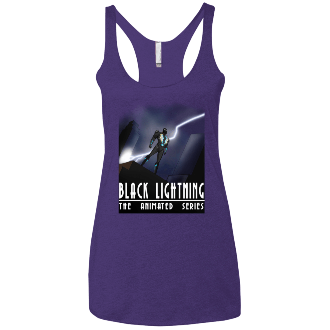 T-Shirts Purple Rush / X-Small Black Lightning Series Women's Triblend Racerback Tank