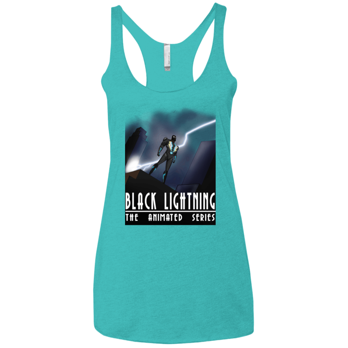 T-Shirts Tahiti Blue / X-Small Black Lightning Series Women's Triblend Racerback Tank