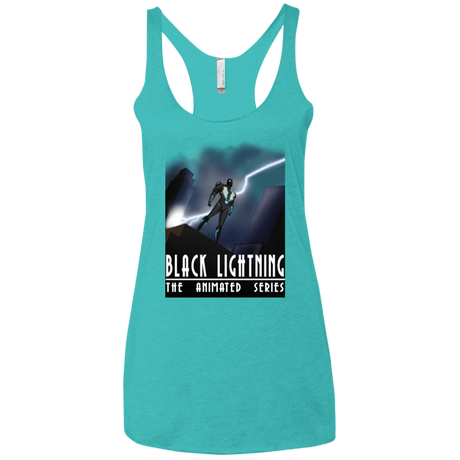 T-Shirts Tahiti Blue / X-Small Black Lightning Series Women's Triblend Racerback Tank