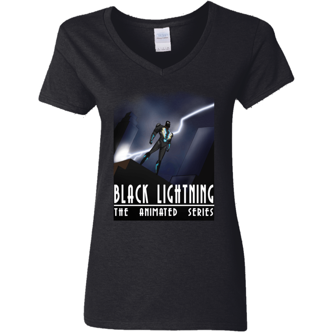 T-Shirts Black / S Black Lightning Series Women's V-Neck T-Shirt