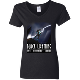 T-Shirts Black / S Black Lightning Series Women's V-Neck T-Shirt