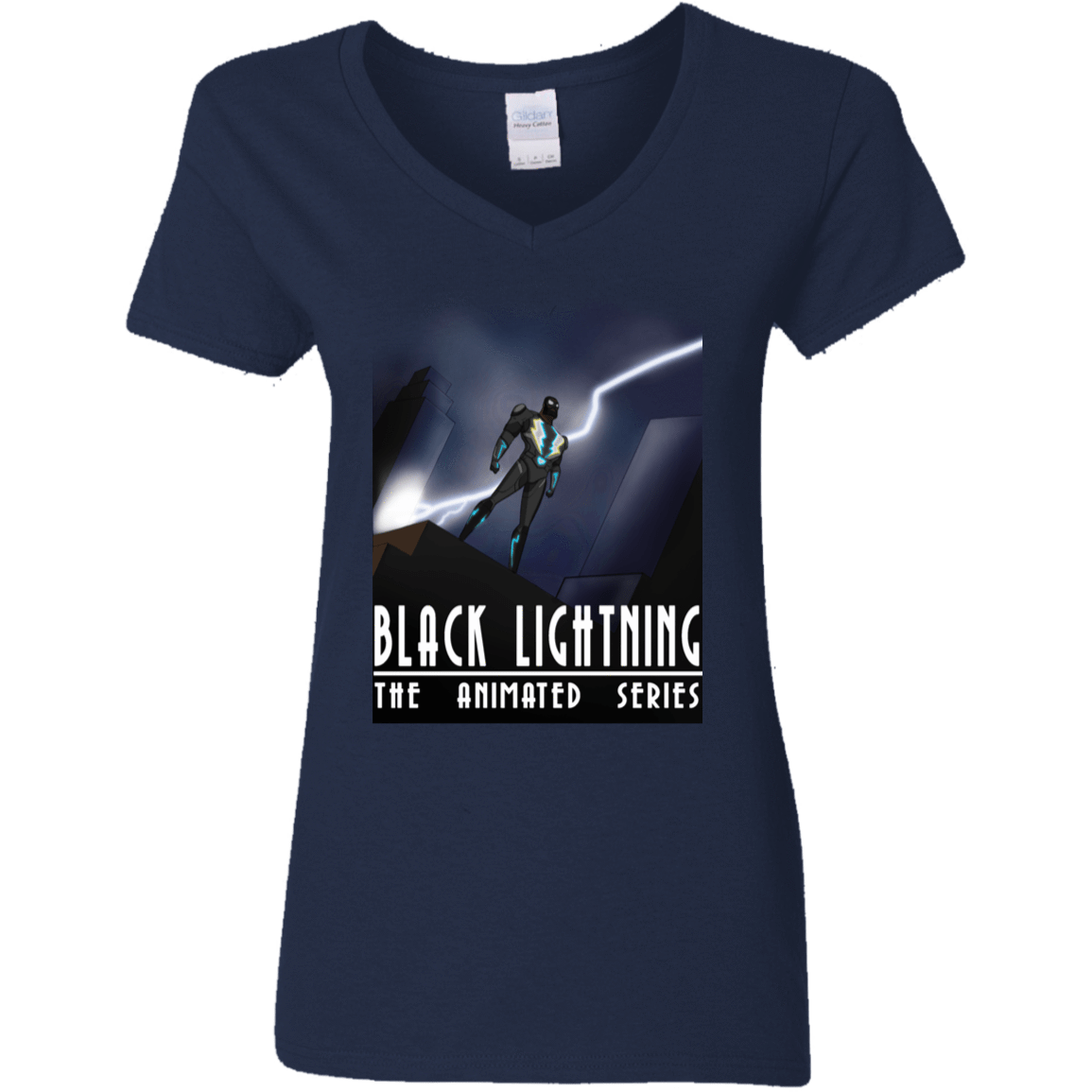 T-Shirts Navy / S Black Lightning Series Women's V-Neck T-Shirt