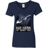 T-Shirts Navy / S Black Lightning Series Women's V-Neck T-Shirt